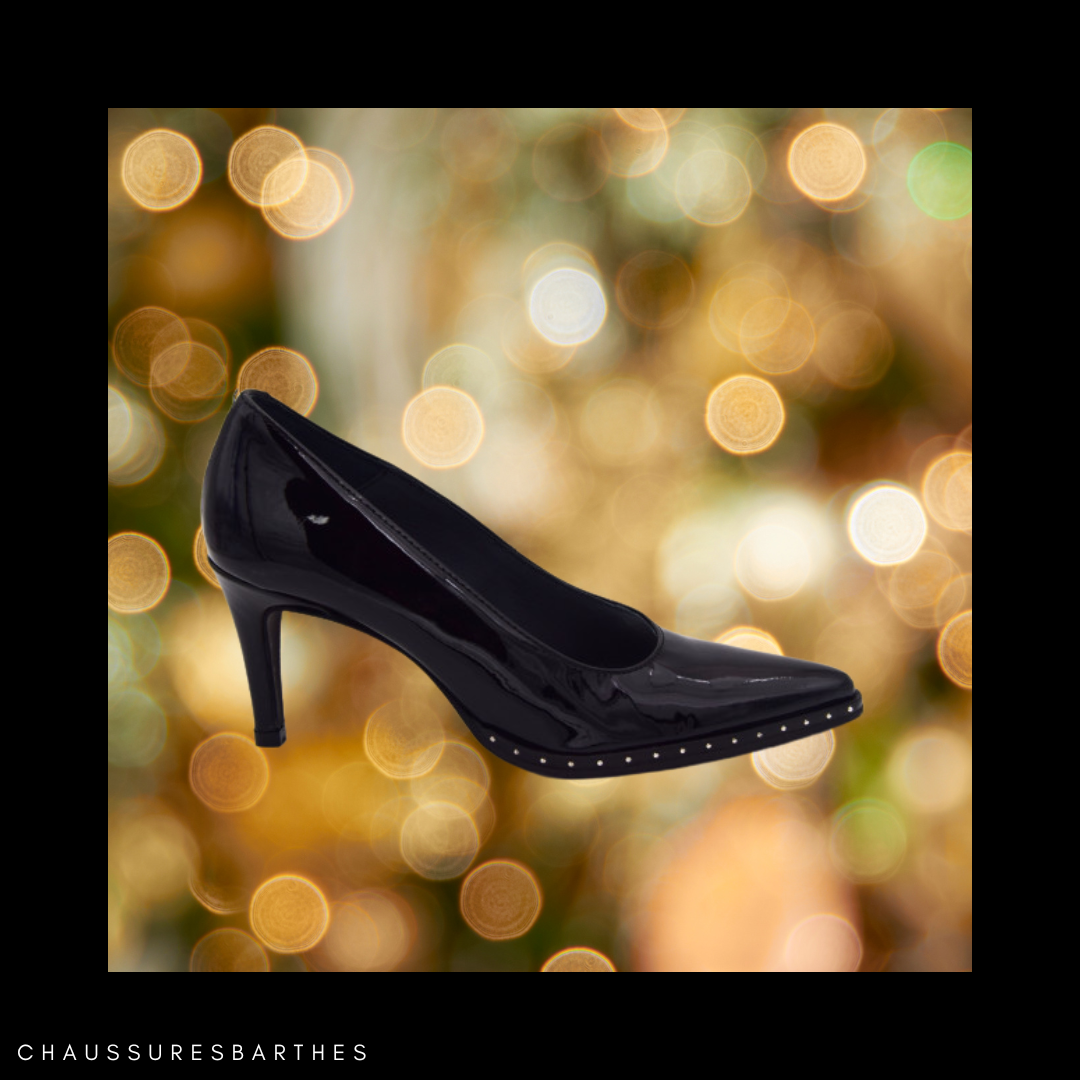 ESCARPINS FEMME NOIR CUIR VERNIS